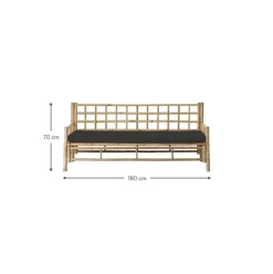 Bambus-Sofa Mandisa (3-Sitzer) Mit Sitzpolster