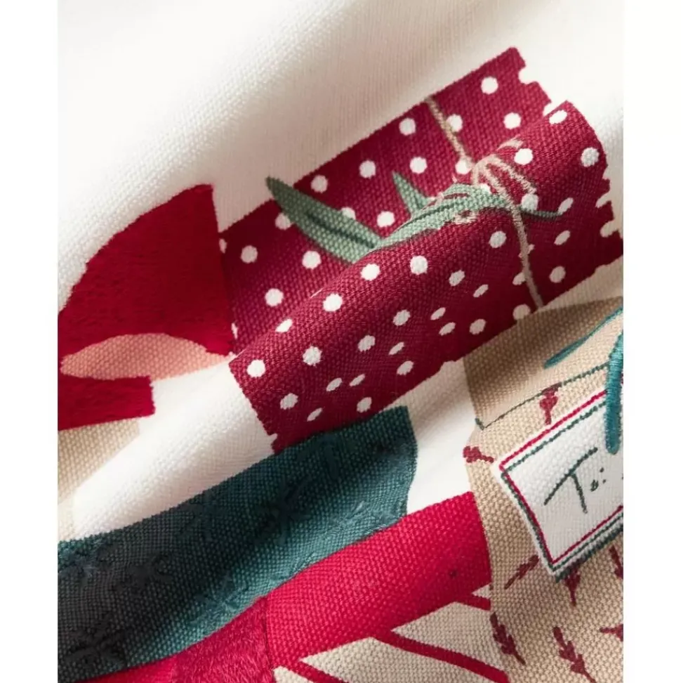 Bestickte Baumwoll-Kissenhulle Aldora Mit Weihnachtlichem Motiv