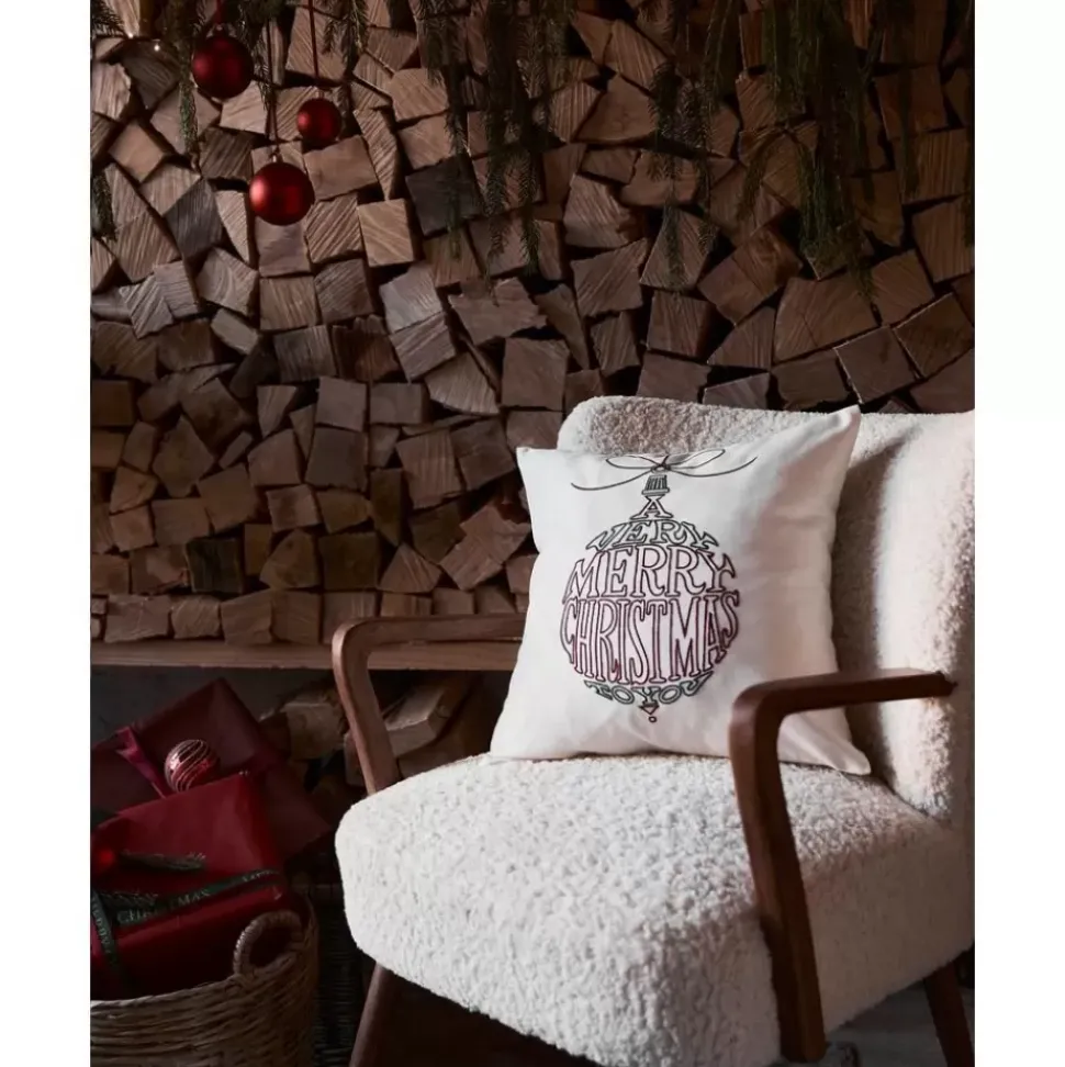 Bestickte Kissenhulle Finn Mit Winterlichem Motiv