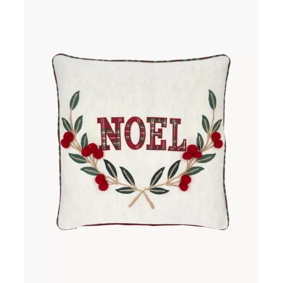 Bestickte Kissenhulle Noel Mit Mit Kederumrandung Und Bestickung