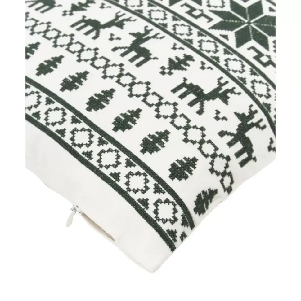 Bestickte Kissenhulle Orkney Mit Norwegischer Ziernaht