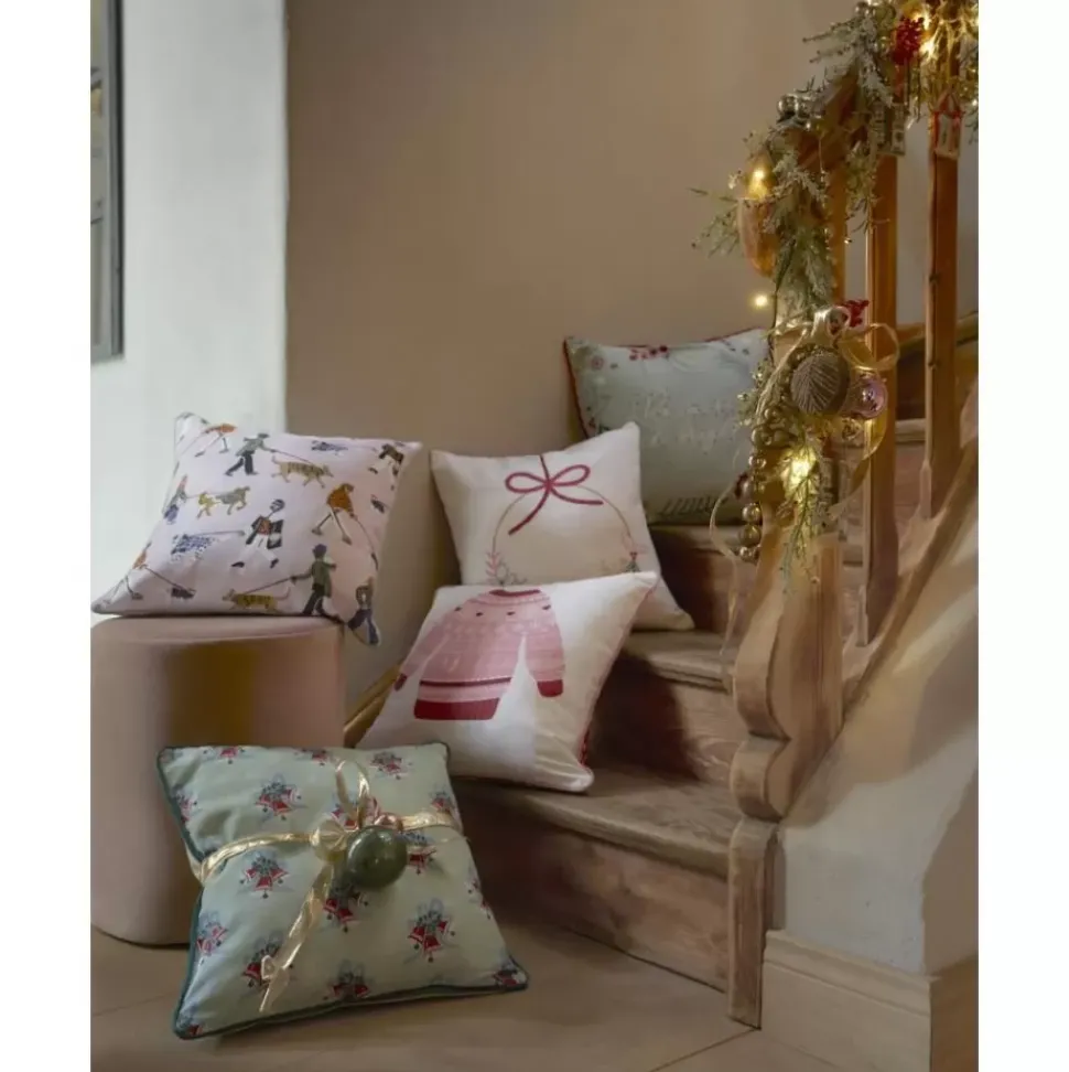 Bestickte Kissenhulle Tinsel Mit Weihnachtlichem Motiv