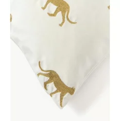 Bestickte Samt-Kissenhulle Cheetah