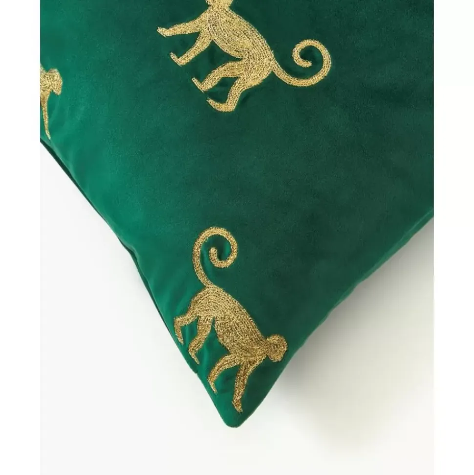 Bestickte Samt-Kissenhulle Legong