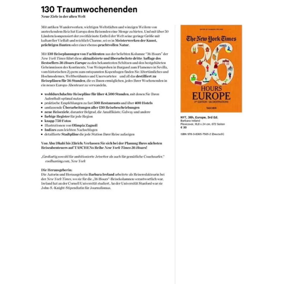 Buch 36 Hours 125 Wochenenden In Europa
