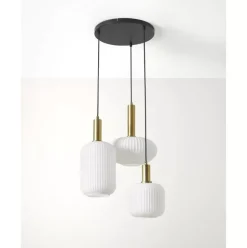 Cluster-Pendelleuchte Candela Aus Opalglas