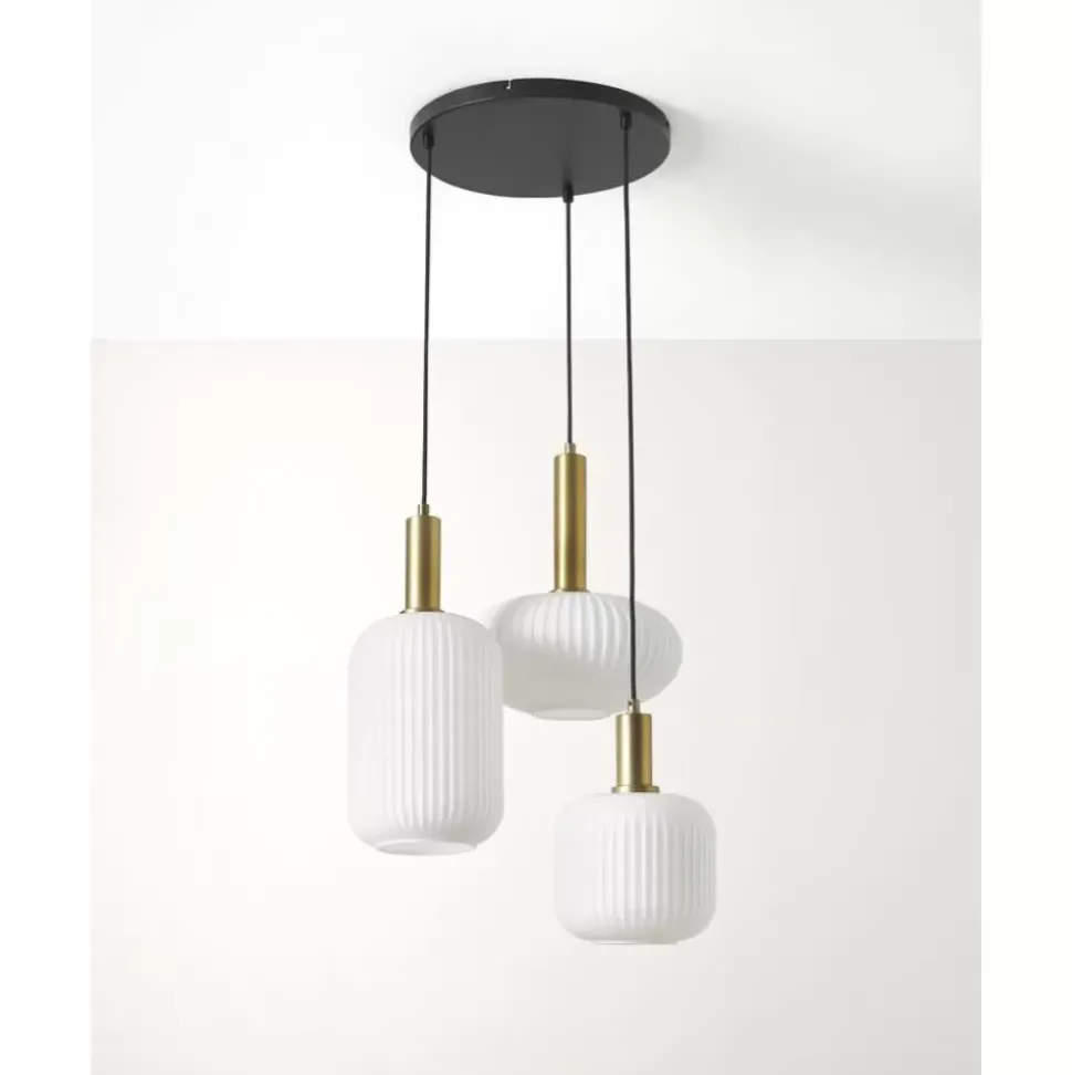 Cluster-Pendelleuchte Candela Aus Opalglas