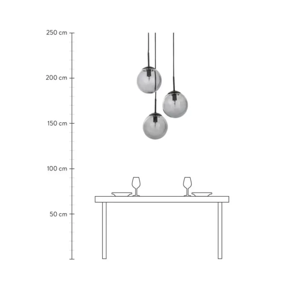 Cluster-Pendelleuchte Edie Aus Rauchglas