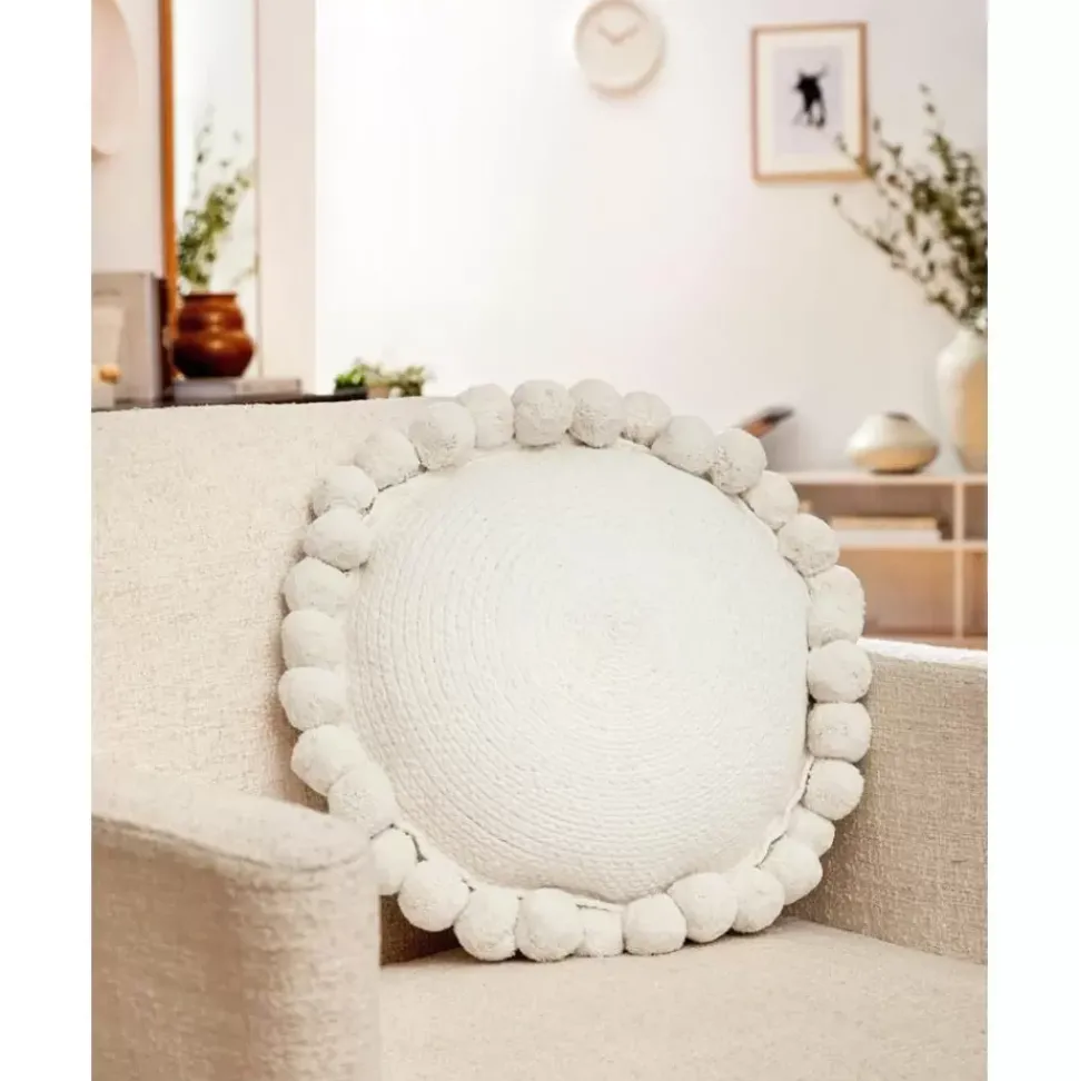 Dekokissen Deva Mit Pompoms, Mit Inlett