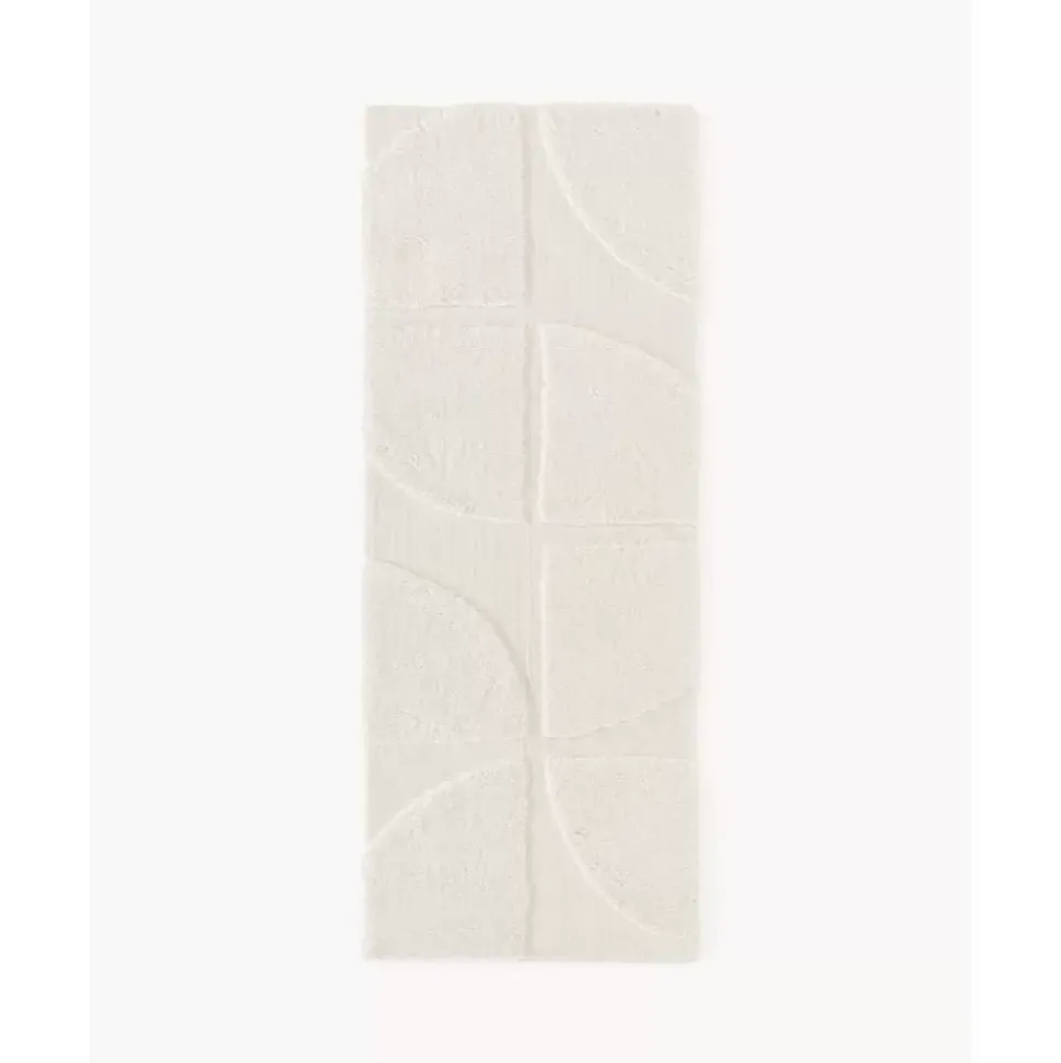 Flauschiger Hochflor-Laufer Jade Mit Erhabener Hoch-Tief-Struktur
