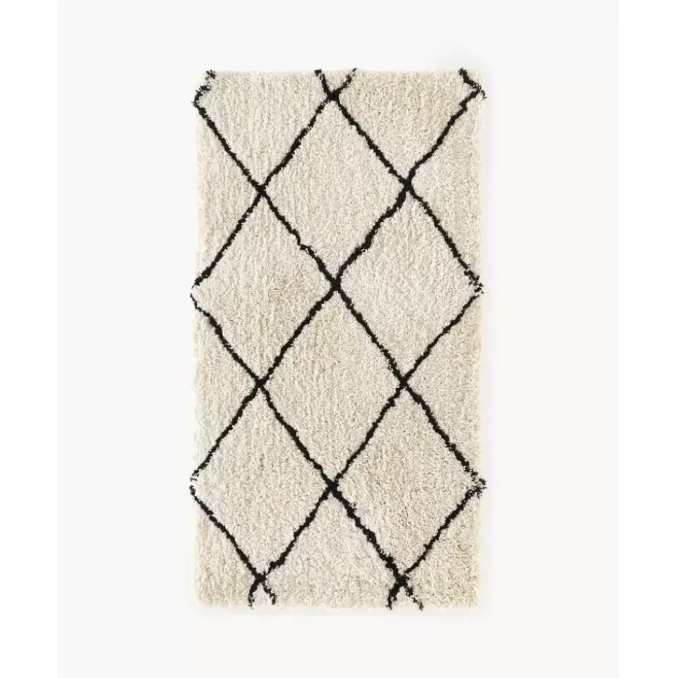 Flauschiger Hochflor-Teppich Naima, Handgetuftet