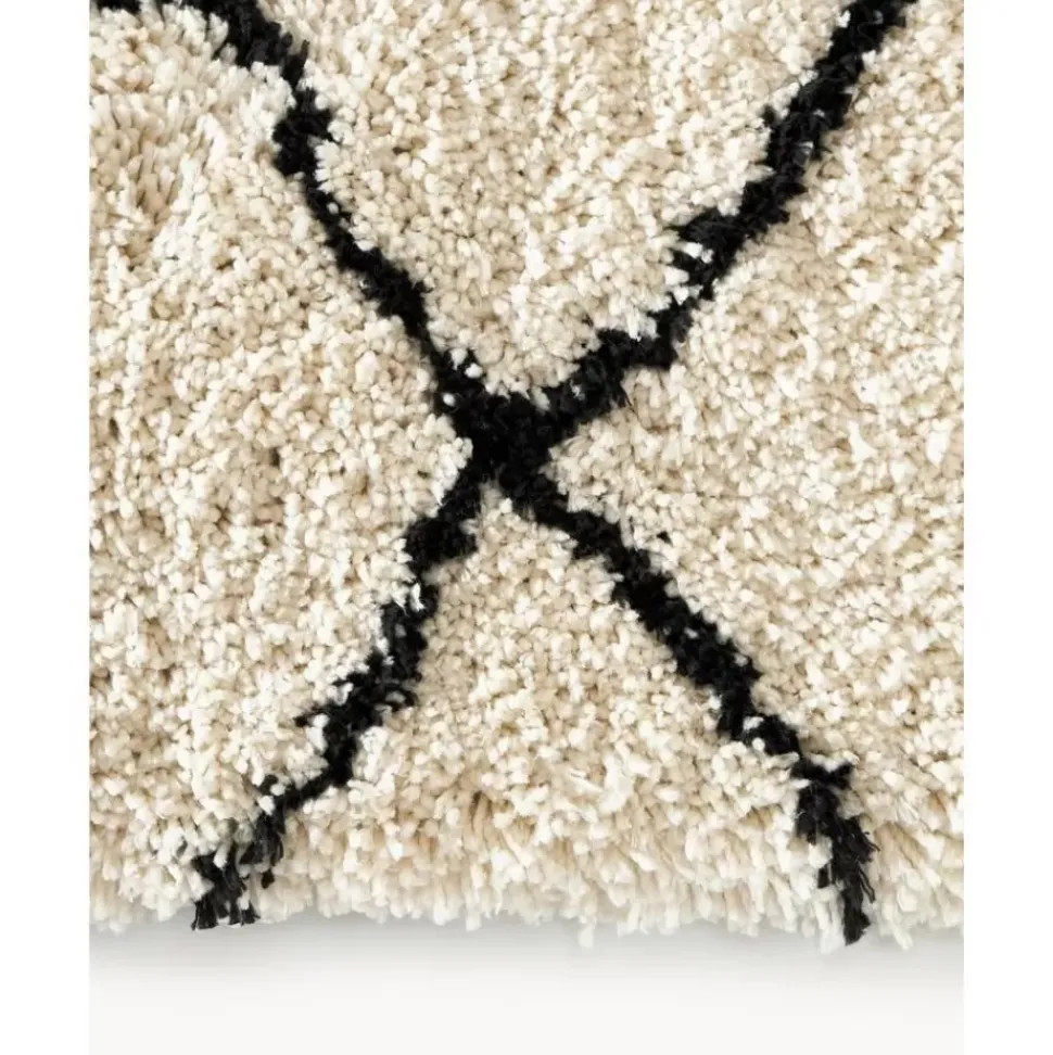 Flauschiger Hochflor-Teppich Naima, Handgetuftet