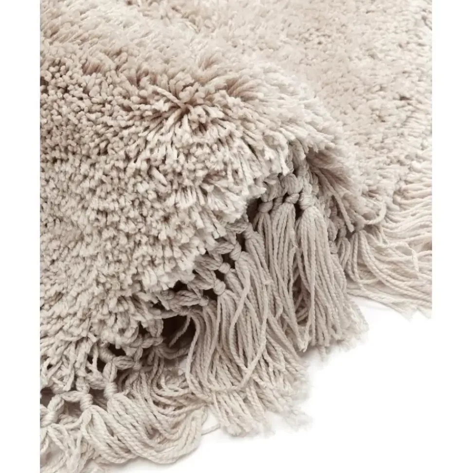 Flauschiger Runder Hochflor-Teppich Dreamy Mit Fransen