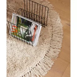 Flauschiger Runder Hochflor-Teppich Dreamy Mit Fransen