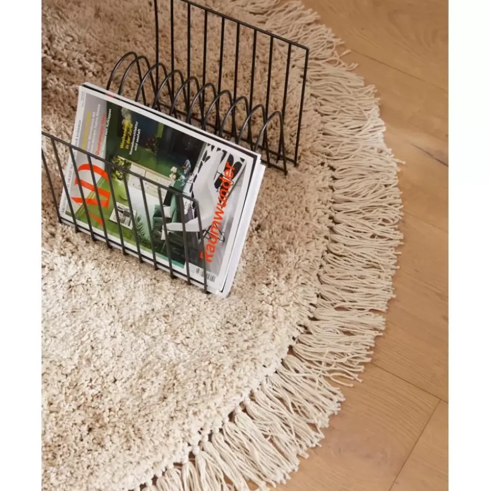 Flauschiger Runder Hochflor-Teppich Dreamy Mit Fransen