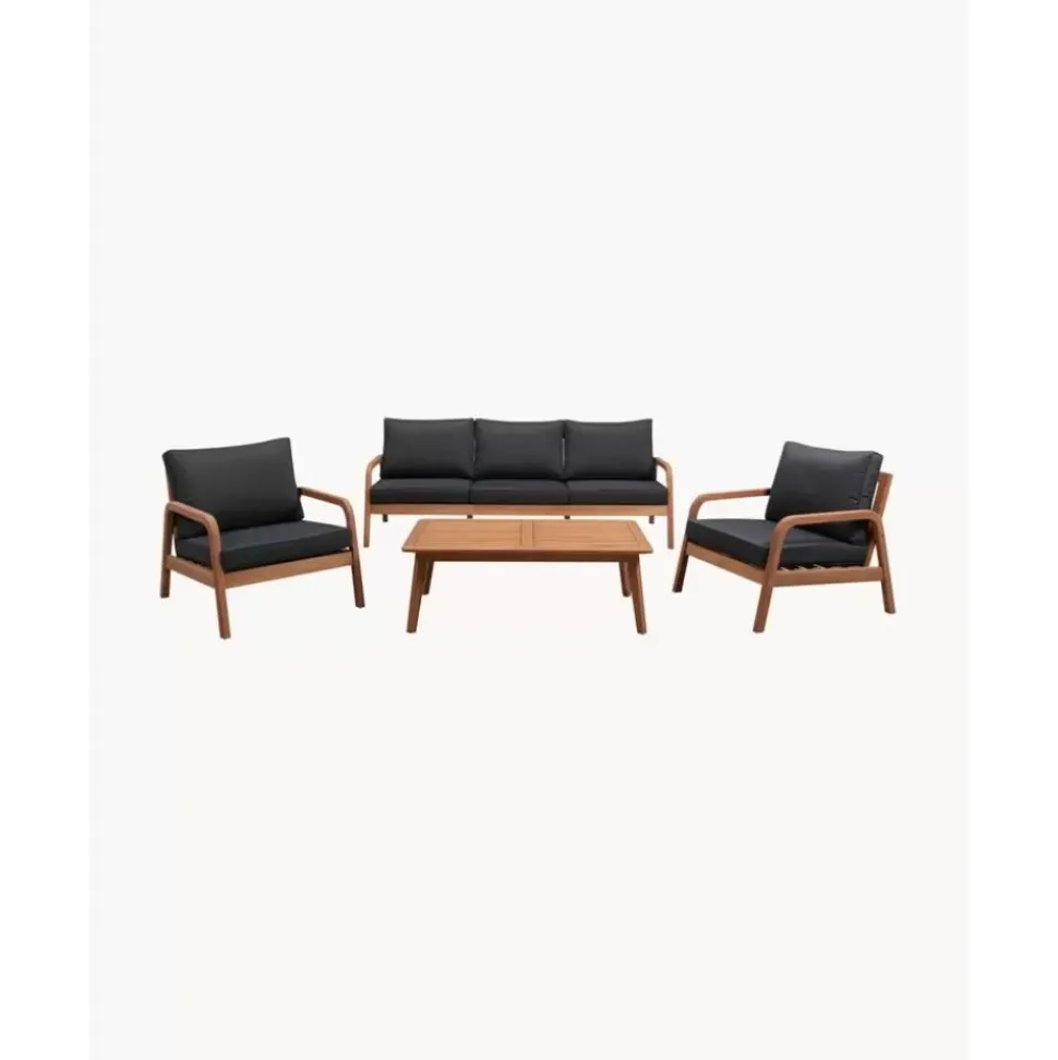 Garten-Lounge-Set Bergen Aus Eukalyptusholz, 4-Tlg.