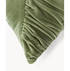 Gerafftes Samt-Kissen Vada, Mit Inlett