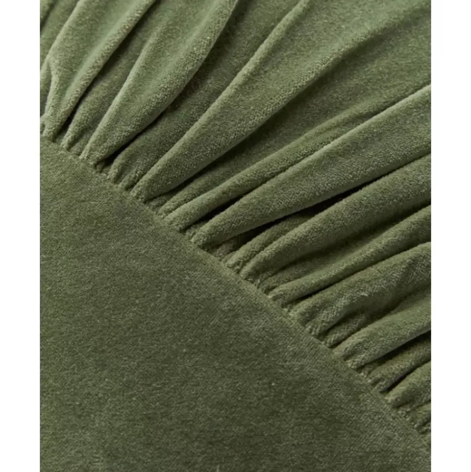 Gerafftes Samt-Kissen Vada, Mit Inlett