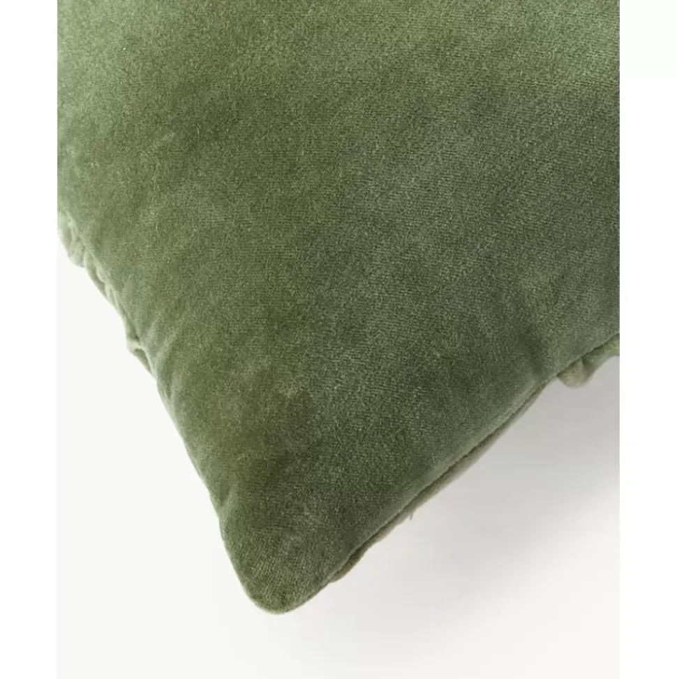 Gerafftes Samt-Kissen Vada, Mit Inlett