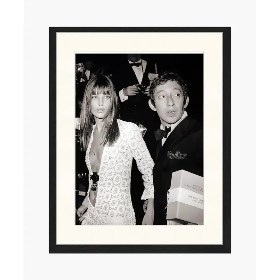 Gerahmte Fotografie Serge Gainsbourg & Jane Birkin, Handgefertigt