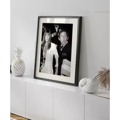 Gerahmte Fotografie Serge Gainsbourg & Jane Birkin, Handgefertigt