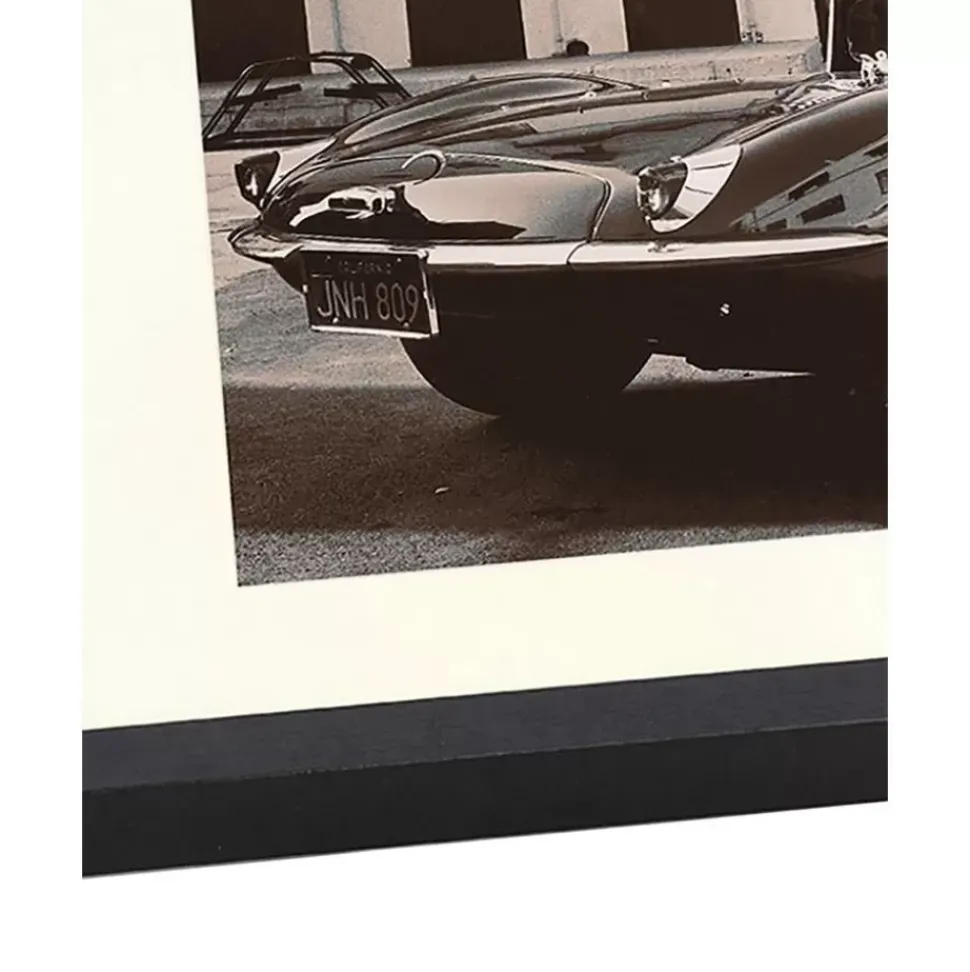 Gerahmte Fotografie Steve Mcqueen In His Jaguar, Handgefertigt