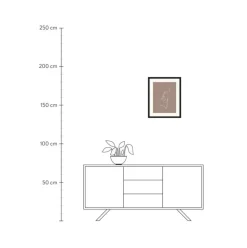 Gerahmter Digitaldruck Minimal Line Face, Handgefertigt