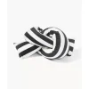 Gestreiftes Samt-Dekokissen Knot, Mit Inlett