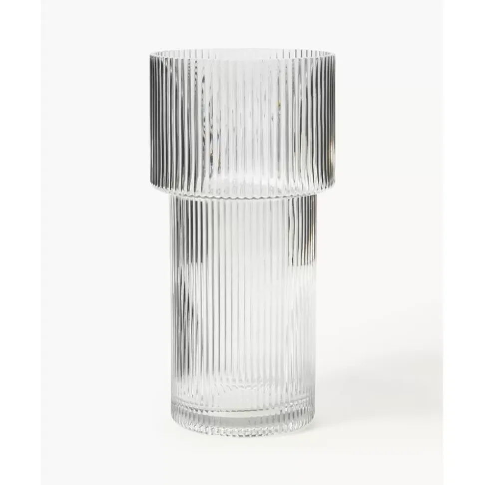 Glas-Vase Lija Mit Geriffelter Oberflache