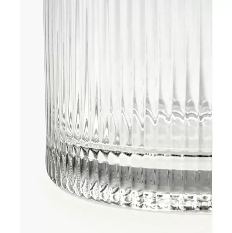 Glas-Vase Lija Mit Geriffelter Oberflache