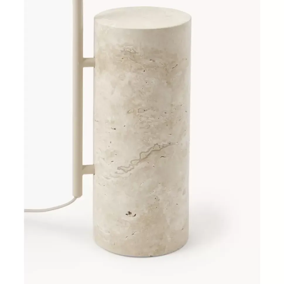 Grose Bogenlampe Cora Mit Travertin-Fus