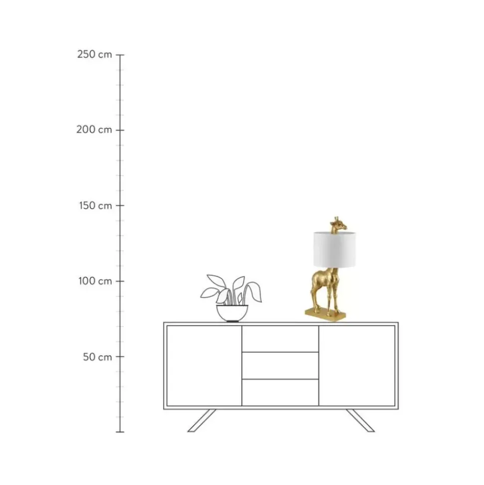 Grose Design Tischlampe Epigaea Mit Leinenschirm