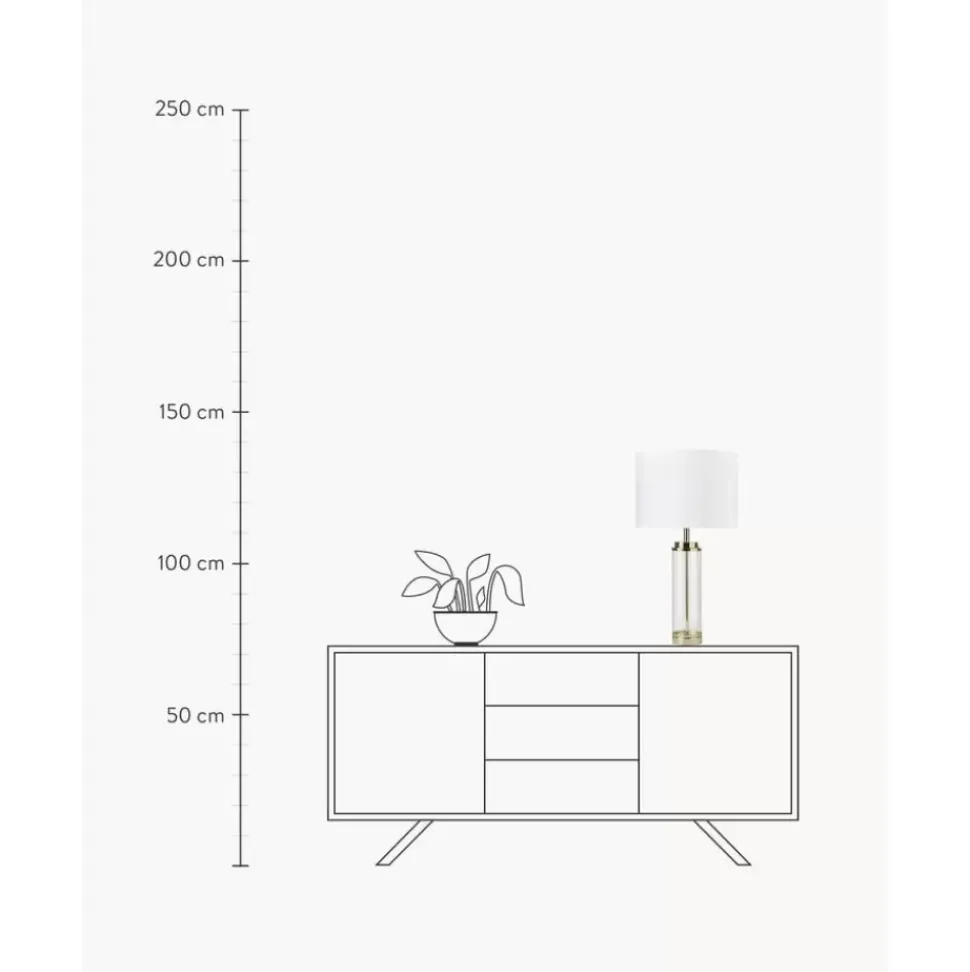 Grose Glam-Tischlampe Gabor Mit Glasfus