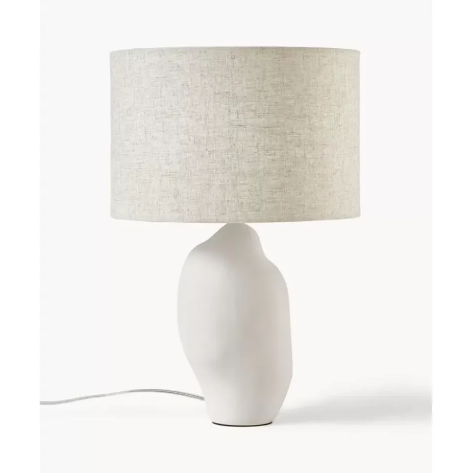 Grose Keramik-Tischlampe Colett In Organischer Form