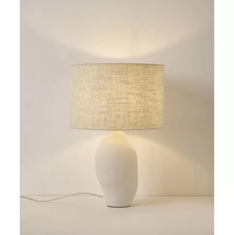 Grose Keramik-Tischlampe Colett In Organischer Form