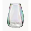 Grose Mundgeblasene Glas-Vase Rainbow, Irisierend