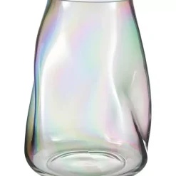 Grose Mundgeblasene Glas-Vase Rainbow, Irisierend