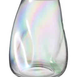 Grose Mundgeblasene Glas-Vase Rainbow, Irisierend