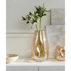 Grose Mundgeblasene Glas-Vase Luster