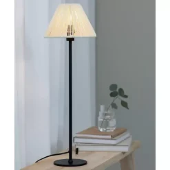Grose Nachttischlampe Corda Mit Geflecht