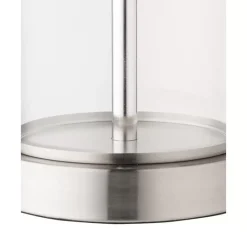 Grose Tischlampe Abigail Aus Glas Und Leinen