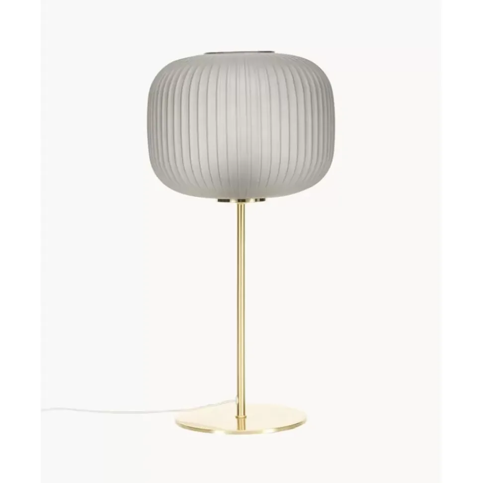 Grose Tischlampe Sober Mit Glasschirm