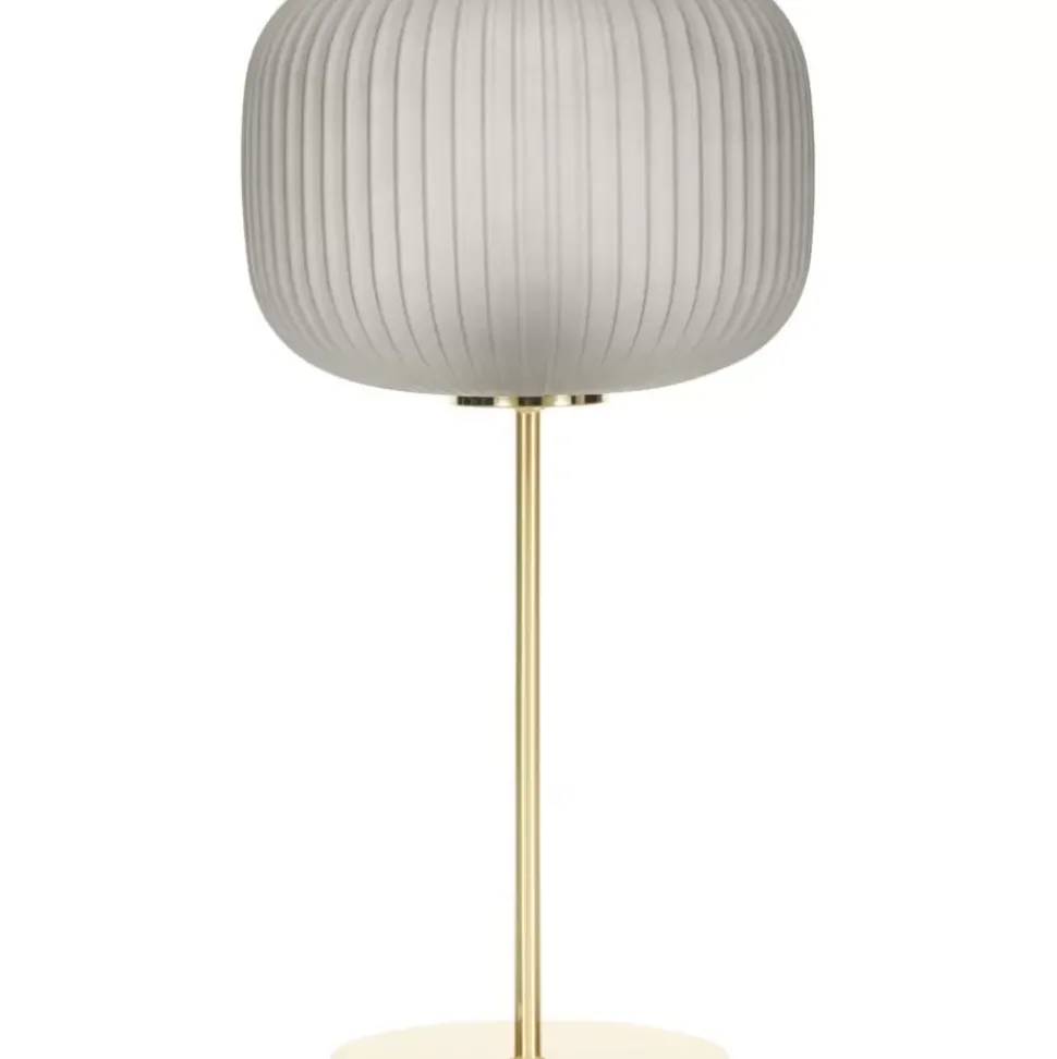 Grose Tischlampe Sober Mit Glasschirm