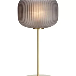 Grose Tischlampe Sober Mit Glasschirm