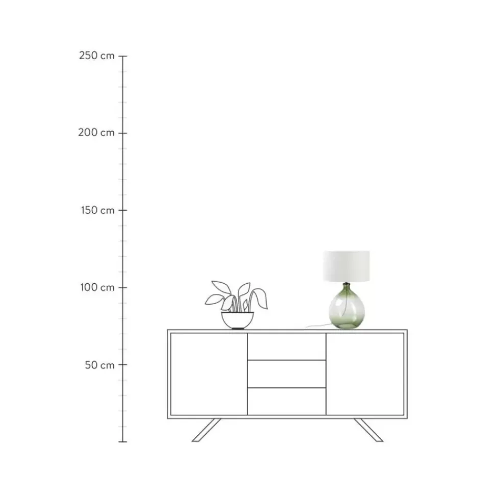 Grose Tischlampe Zoya Mit Glasfus