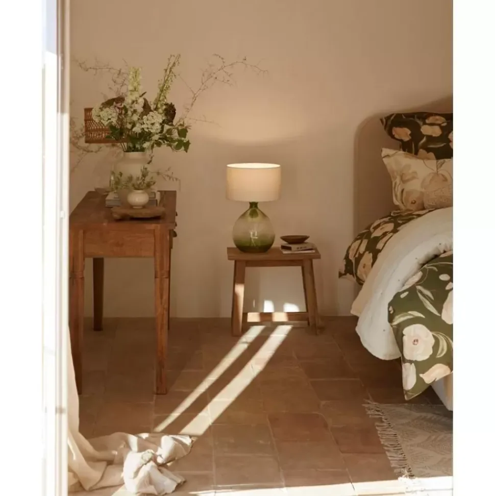 Grose Tischlampe Zoya Mit Glasfus