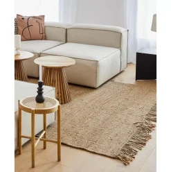 Handgefertigter Jute-Teppich Naturals Mit Fransen