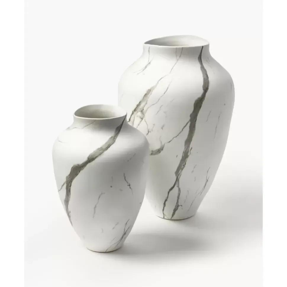 Handgefertigte Vase Latona, Marmoriert