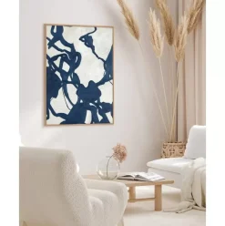 Handgemaltes Leinwandbild Blueplay Mit Holzrahmen