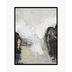 Handgemaltes Leinwandbild White Noir Mit Holzrahmen
